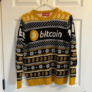 Bitcoin ugly Christmas sweater